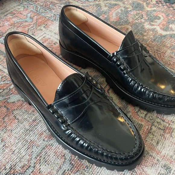 J. Crew Shoes - J. Crew Black Patent Leather Penny Loafers
